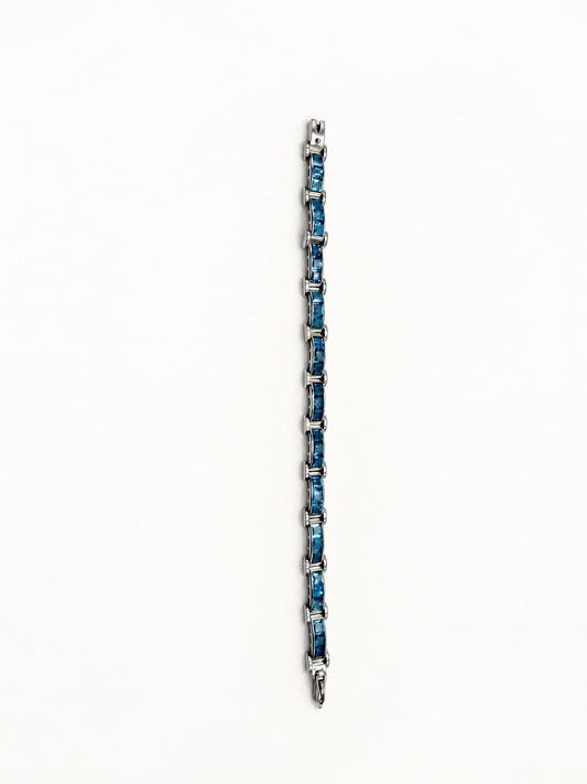 Azure Halo Swiss Blue Topaz Bracelet